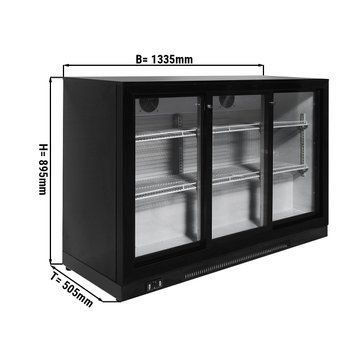 Барный холодильник - 320 л - 3 прозрачные раздвижные двери GGM Gastro BKTG320SS фото