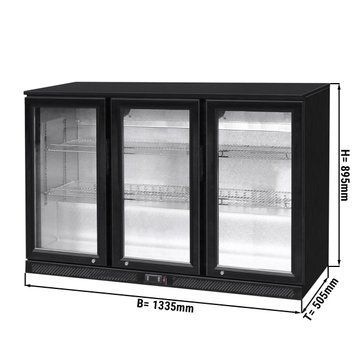 Барный холодильник - 320 л - 3 прозрачные распашные двери GGM Gastro BKTG3S фото