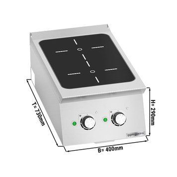 Плита індукційна - 2 конфорки (7 kW) GGM Gastro IDHB473B фото