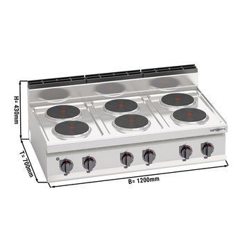 Плита электрическая ( 6 конфорки / мощность: 15,6 кВт) GGM Gastro EHB173E фото