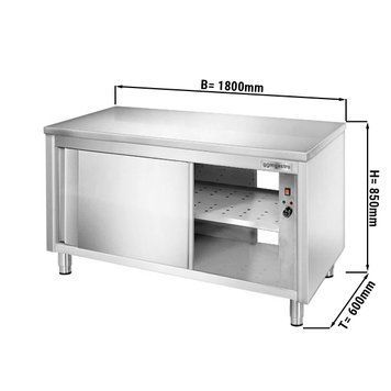 Стіл тепловий 1,8 м - з вікном для роздачі GGM Gastro WDR186 фото