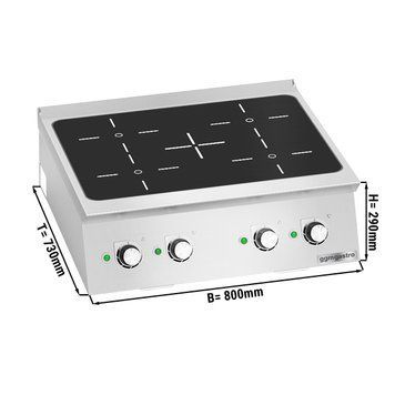 Плита індукційна - 4 конфорки (14 kW) GGM Gastro IDHB873B фото