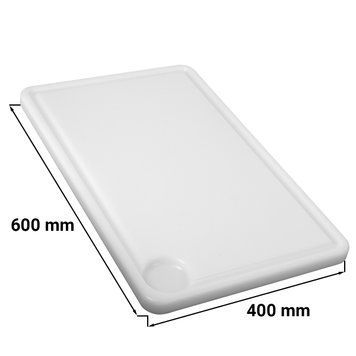 Доска для нарезки с канавкой - 40 x 60 см. - белый. GGM Gastro SBSPS46W фото