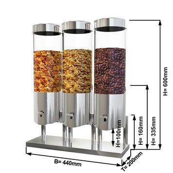 Диспенсер для мюслів тройний - &Oslash; 12 cm GGM Gastro MUSPDRG3C фото