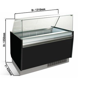 Витрина для мороженого 1,31 x 0,92 м - черная GGM Gastro ESTI12S фото