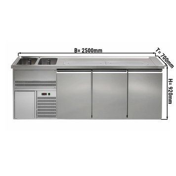 Холодильний стіл для пива 2,5 x 0,7 м - 3 дверцят GGM Gastro BLA257#3#ETA фото