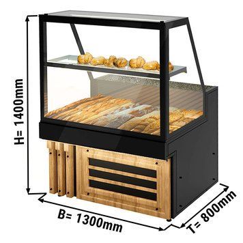 Витрина для хлебобулочных изделий - 1,3 x 0,8 m GGM Gastro BRTSE138 фото