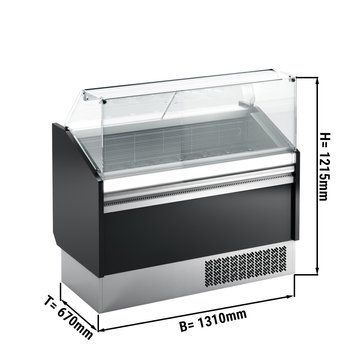Витрина для мороженого 1,31 x 0,67 м - черная GGM Gastro ESTI12S-S фото