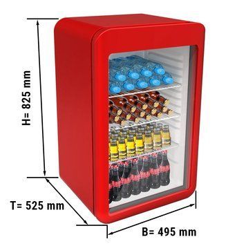 Мини-холодильник (объем: 113 л / 1 стекл.дверь / цвет: красный) GGM Gastro MBKX136RN фото