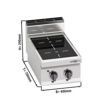 Плита інфочервона - 2 конфорки (6,4 kW) GGM Gastro EIB473M-N фото