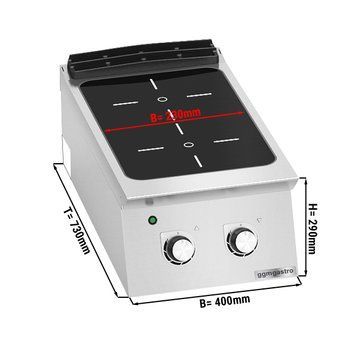 Плита инфокрасная - 2 конфорки (6,4 kW) GGM Gastro IHB473B фото
