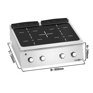 Плита инфокрасная - 4 конфорки (12,8 kW) GGM Gastro IHB873B фото
