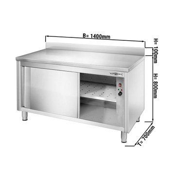 Тепловий стіл PREMIUM - 1,4 m - з бортом GGM Gastro WSI147A фото