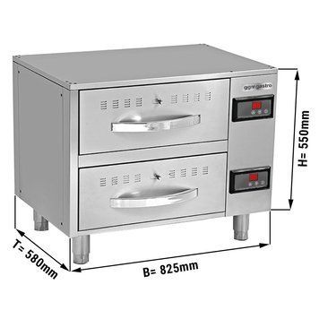 Теплова шафа з 2 шухлядами - 0,82 m - GN 1/1 GGM Gastro WSE2S фото
