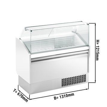 Витрина для мороженого 1,31 x 0,67 м - белая GGM Gastro ESTI12S-W фото