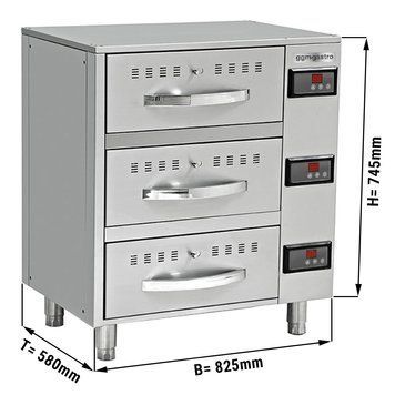 Теплова шафа з 3 шухлядами - 0,82 m - GN 1/1 GGM Gastro WSE3S фото