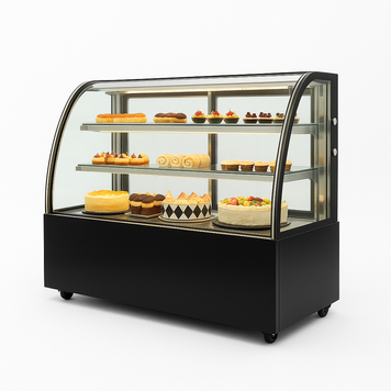Вітрина кондитерська холодильна Hurakan HKN-LPD210 Black (1,2 м, кругла) HKN-LPD210 BLACK фото