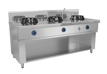 Плита WOK газова - з 3-ма конфорками - 42 кВт GGM Gastro GWHN1578 фото