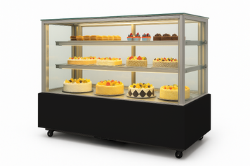Вітрина кондитерська холодильна Hurakan HKN-LPD210S Black (1,2 м, квадратна) HKN-LPD210S BLACK фото