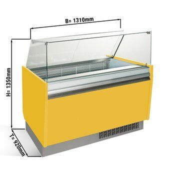 Витрина для мороженого 1,31 x 0,92 м - желтая GGM Gastro ESTI12GE фото