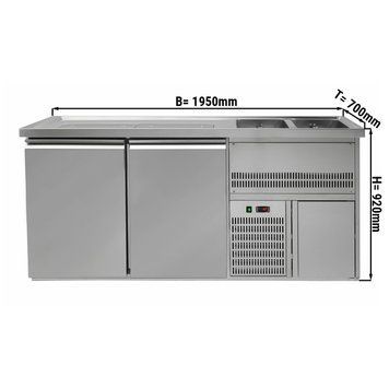 Холодильний стіл для пива 1,95 x 0,7 м - 2 дверцят GGM Gastro BRA207#2#ETA фото