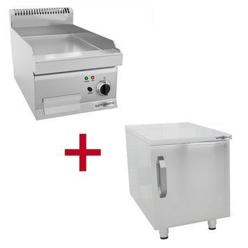 Жарова поверхня електрична - гладка (4,5 kW) - з підставкою 1 двері GGM Gastro EBK46-E#UBK46-E фото