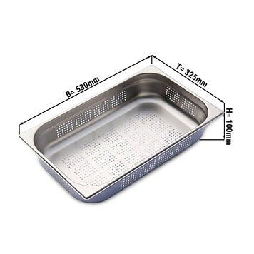 Гастроємність GN 1/1 перфорована - глибина: 100 мм GGM Gastro GBY11100G фото