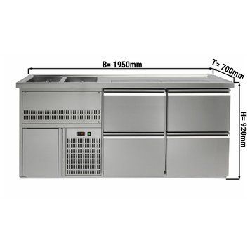 Холодильний стіл для пива 1,95 x 0,7 м - 4 шухляди 1/2 GGM Gastro BLA207#2#SBA1212 фото